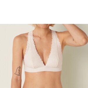 Victoria's Secret Ivory Lace Halter Bralette